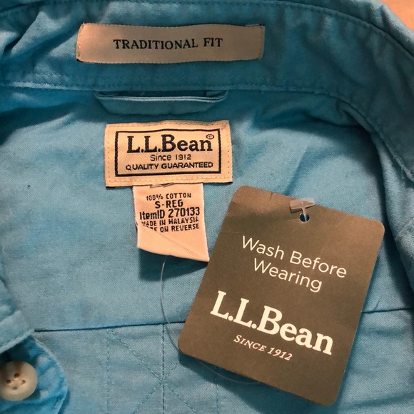 LL BEAN size Small Button down 100% Cotton Traditional Fit Breathable $69 NEW - Picture 8 of 14